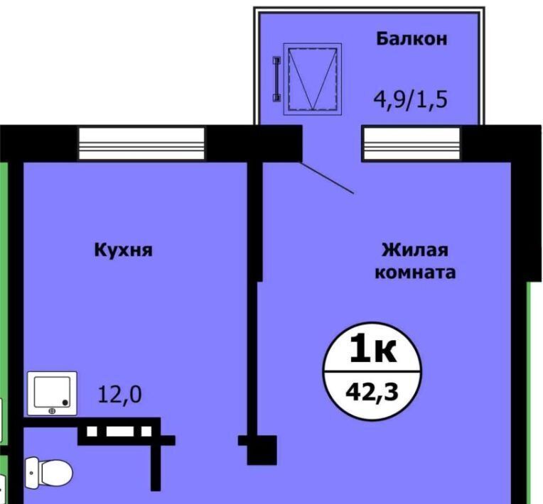 квартира г Красноярск р-н Свердловский ул Лесников 49 фото 1