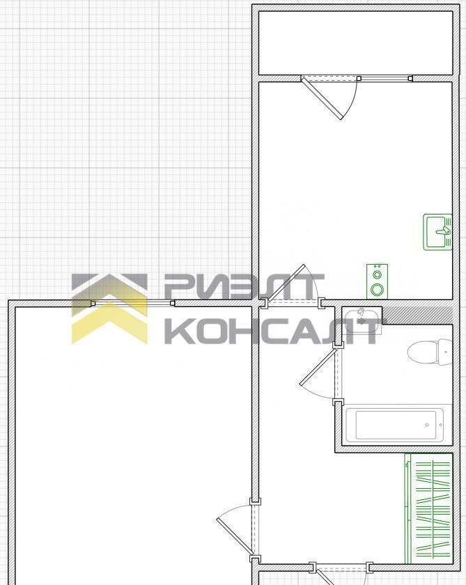 квартира г Омск р-н Кировский ул. Б. Г. Шаронова, 19 фото 22