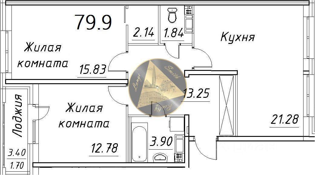 квартира г Санкт-Петербург пр-кт Авиаконструкторов 54 округ Юнтолово, ЖК «Modum», с 1, Ленинградская область фото 2