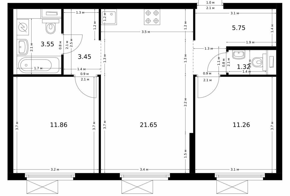 квартира г Москва метро Красный строитель ЖК Ютаново 6 фото 1