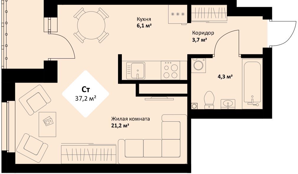 квартира г Екатеринбург пр-кт Космонавтов 108/3 Проспект Космонавтов фото 1