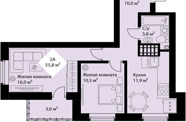 квартира г Екатеринбург Уральская пр-кт Космонавтов 3 фото 1