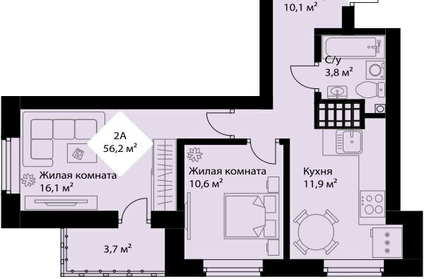 квартира г Екатеринбург Уральская пр-кт Космонавтов 3 фото 1