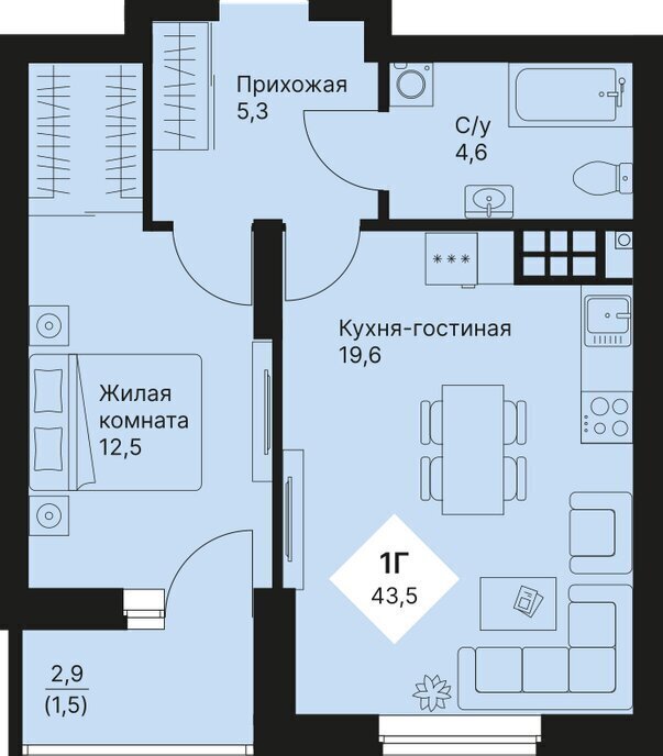 квартира г Екатеринбург Эльмаш ЖК Веер Парк Проспект Космонавтов фото 1