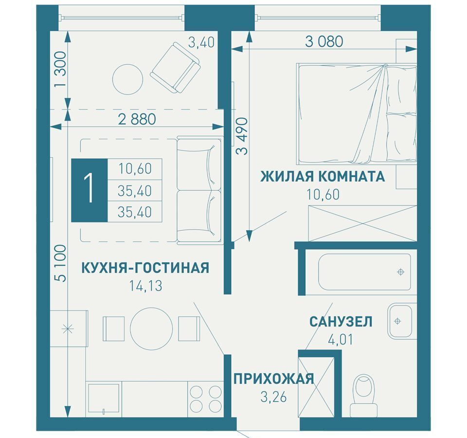 квартира г Краснодар р-н Прикубанский ул. Профессора Рудакова/Душистая/4-я Целиноградская, стр. 2 фото 1