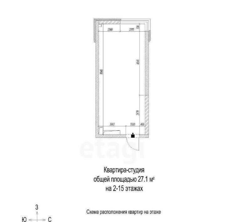 квартира г Кемерово р-н Ленинский 72А мкр, 2 фото 3