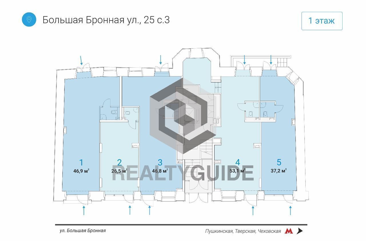 свободного назначения г Москва метро Тверская ул Большая Бронная 25с/3 муниципальный округ Пресненский фото 1