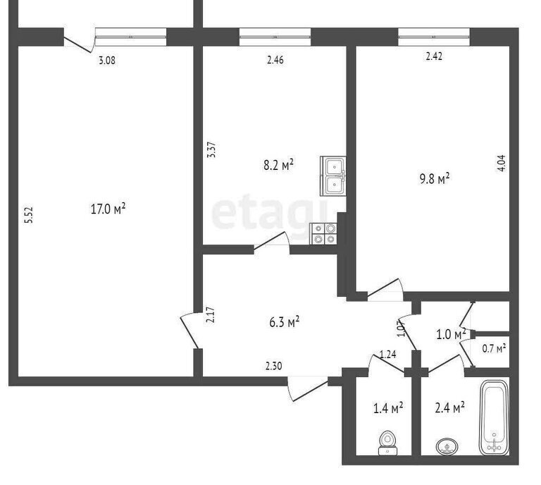 квартира г Якутск ул Октябрьская 27/2 фото 20