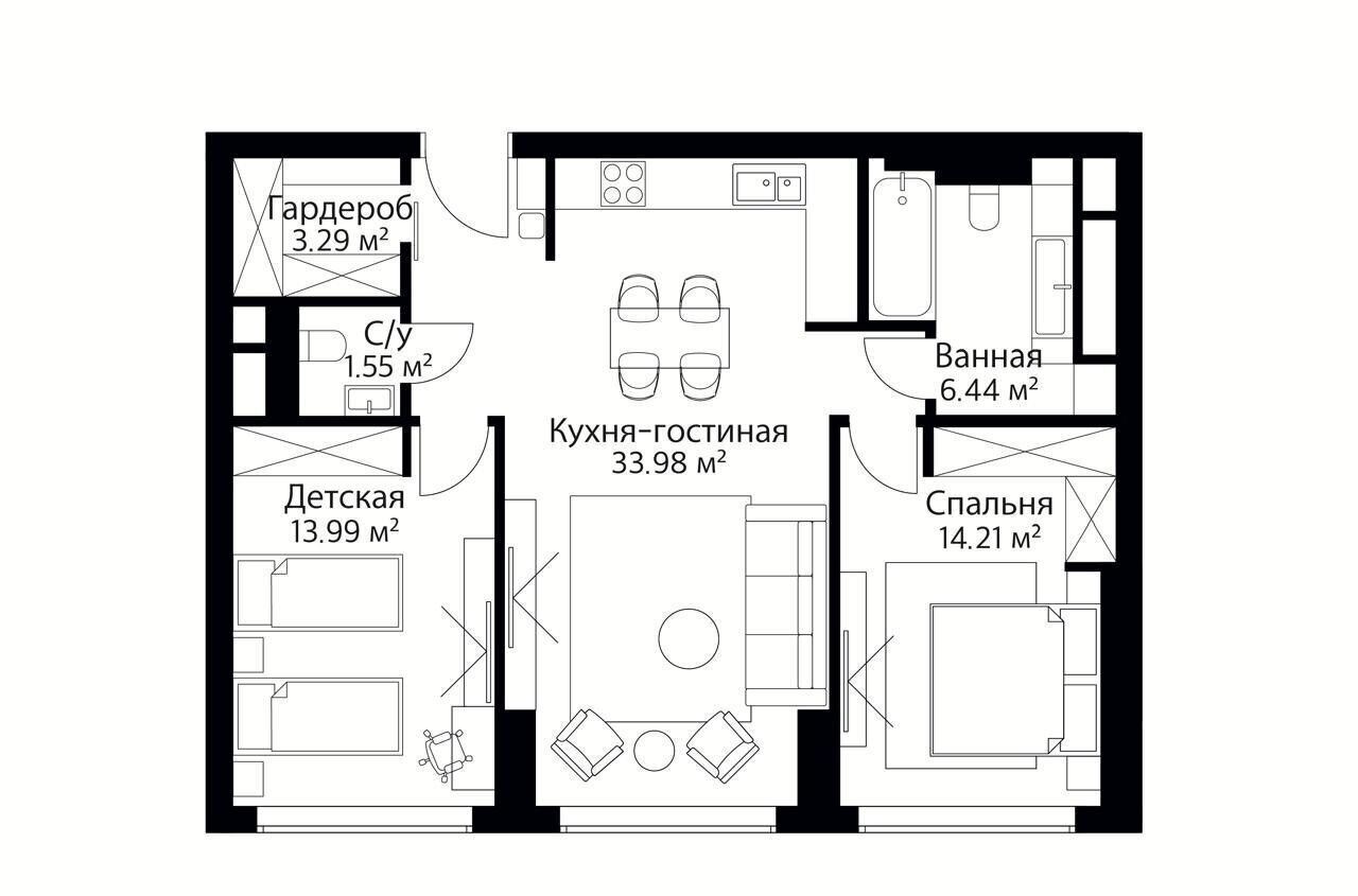 квартира г Москва метро Раменки пр-кт Мичуринский 56 ЖК «Небо» муниципальный округ Раменки фото 25