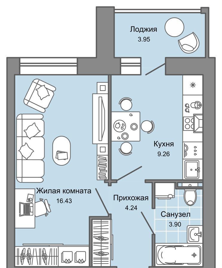 квартира г Киров р-н Ленинский ул 4-й Пятилетки 82 ЖК «Зарядное» фото 1