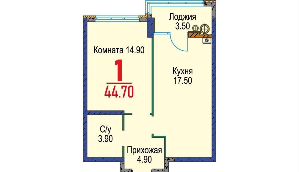 квартира г Ставрополь р-н Октябрьский ул Гражданская квартал «Красный металлист» з/у 1/11 фото 3