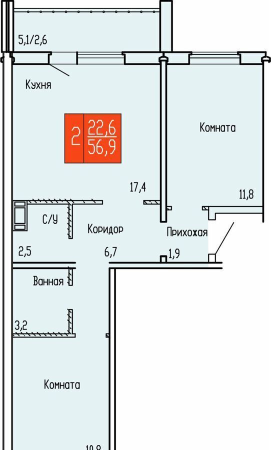 квартира г Курган Рябково ул Карбышева 52 ЖК "ЧЕМПИОНЫ" корп. 1 фото 1