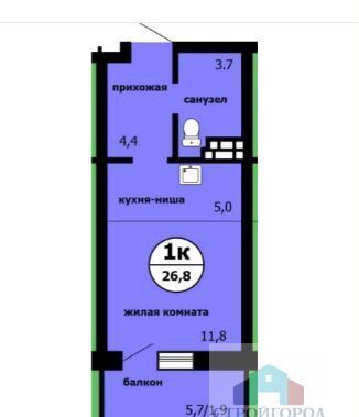 квартира г Красноярск р-н Ленинский пр-кт Машиностроителей 1 ЖК Новые Черемушки корп. 2 фото 1