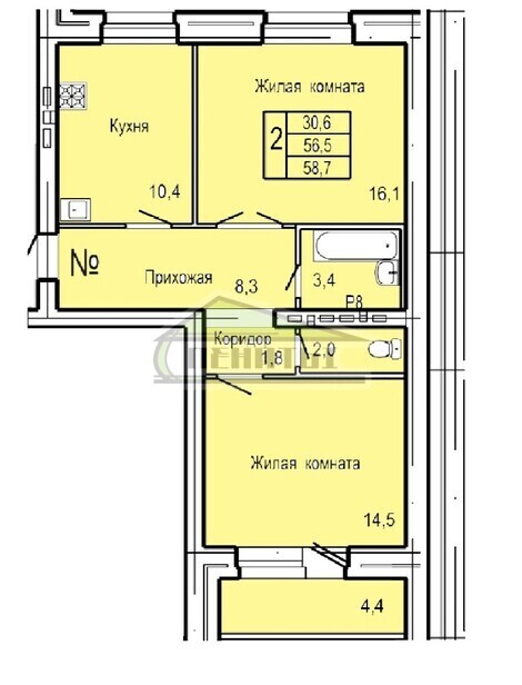 квартира г Орел р-н Северный ул Родзевича-Белевича 5 фото 2