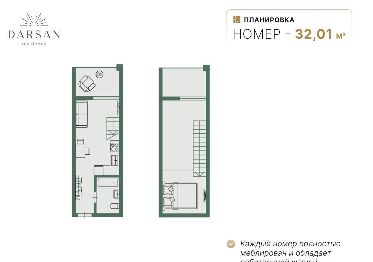 квартира г Ялта ул Войкова 39а МФК «Резиденция Дарсан» корп. 2 фото 3