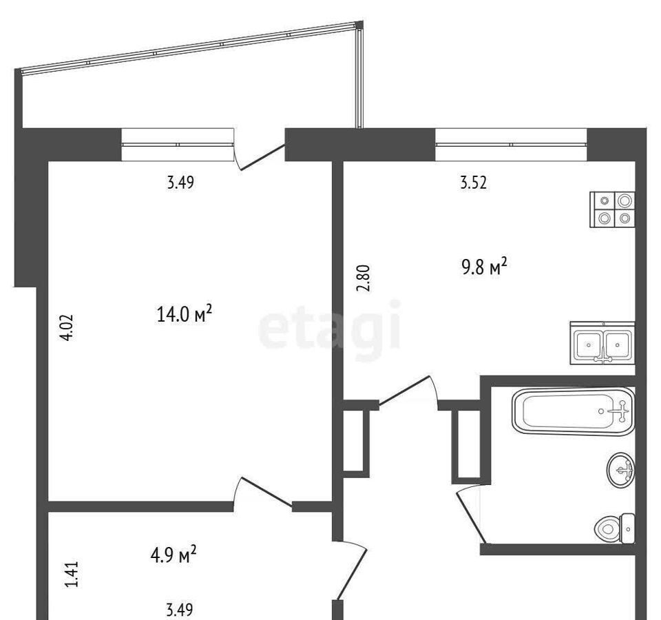 квартира г Тюмень р-н Калининский ул Мельникайте 136 фото 21