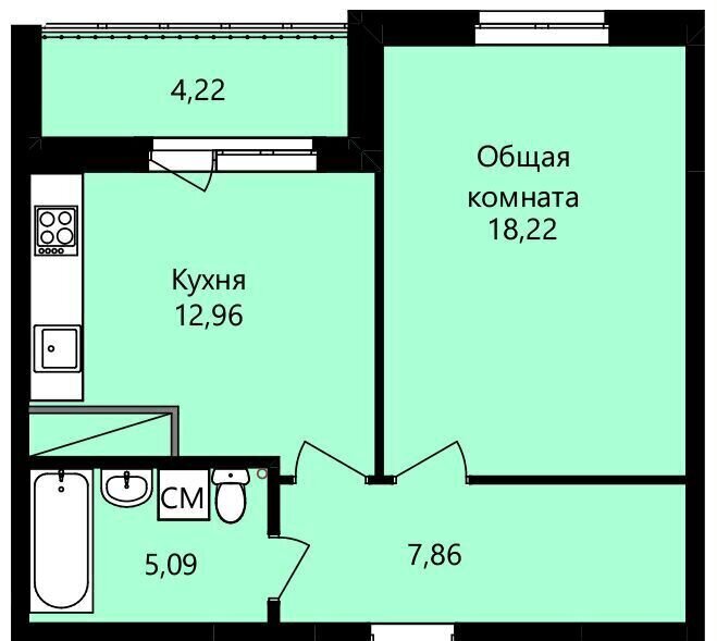 квартира г Саранск р-н Октябрьский ул Юрия Святкина 14 ЖК «Гармония» фото 2