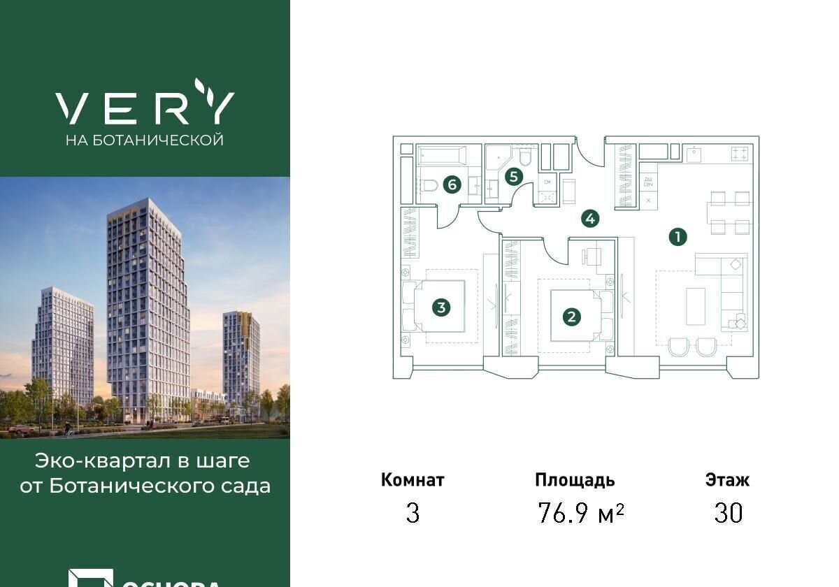 квартира г Москва метро Фонвизинская ул Ботаническая 29а Эко-квартал «VERY» корп. 1 фото 1