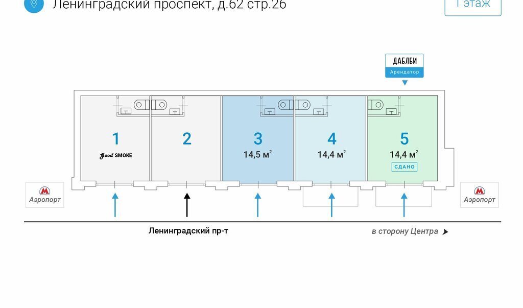 торговое помещение г Москва метро Аэропорт пр-кт Ленинградский 62с/26 муниципальный округ Аэропорт фото 4