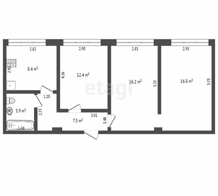 квартира г Стерлитамак ул Кочетова 45 фото 8