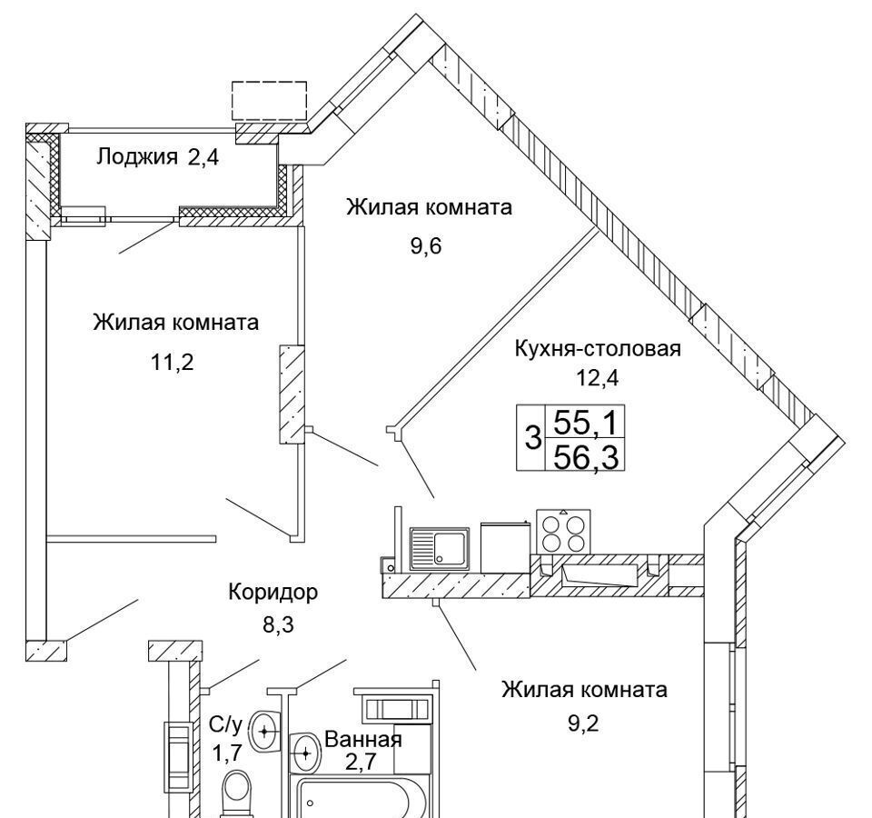 квартира г Волгоград р-н Кировский ул Санаторная 26 фото 1