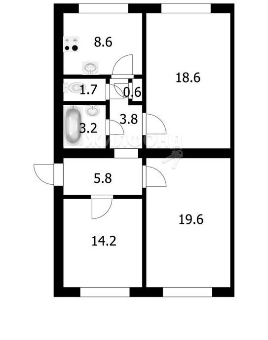 квартира г Новосибирск р-н Калининский Заельцовская ул Народная 35/1 фото 17