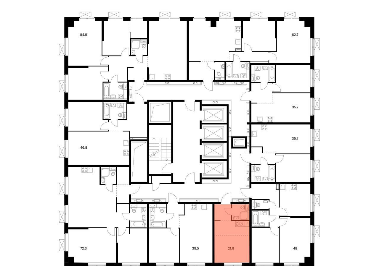 квартира г Москва метро Кантемировская б-р Кавказский 51 корп. 2 фото 2