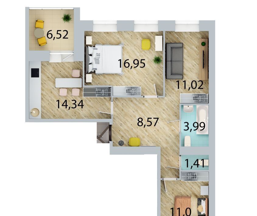 квартира г Омск р-н Кировский ул 3-я Енисейская 28/1 Кировский АО фото 1