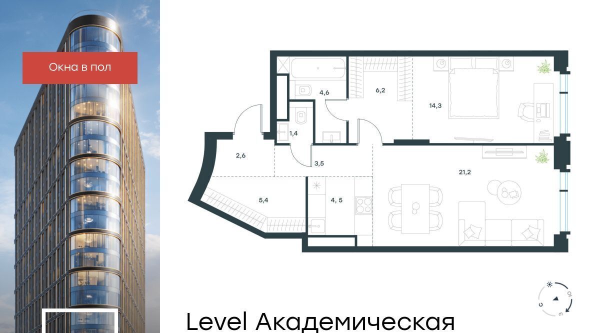 квартира г Москва метро Академическая ул Профсоюзная 2/22 муниципальный округ Академический фото 1