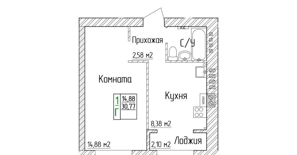 квартира р-н Ярославский п Ивняки ул Ярославская 11 ЖК «Ярославский» Ярославль фото 2