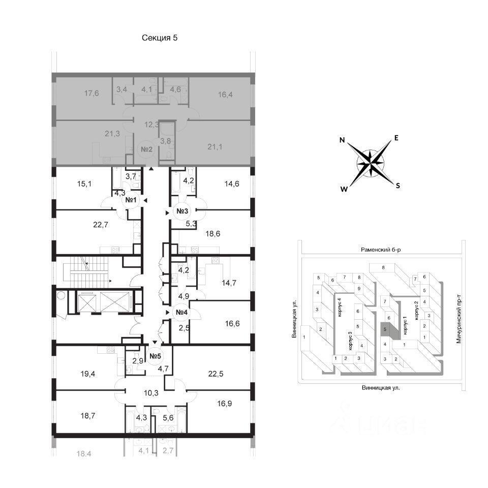 квартира г Москва метро Раменки ЗАО ул Винницкая 8/3 Московская область фото 14