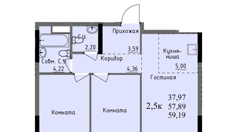 квартира г Ижевск р-н Первомайский Южный проезд Ключевой 23а Поселок фото 1