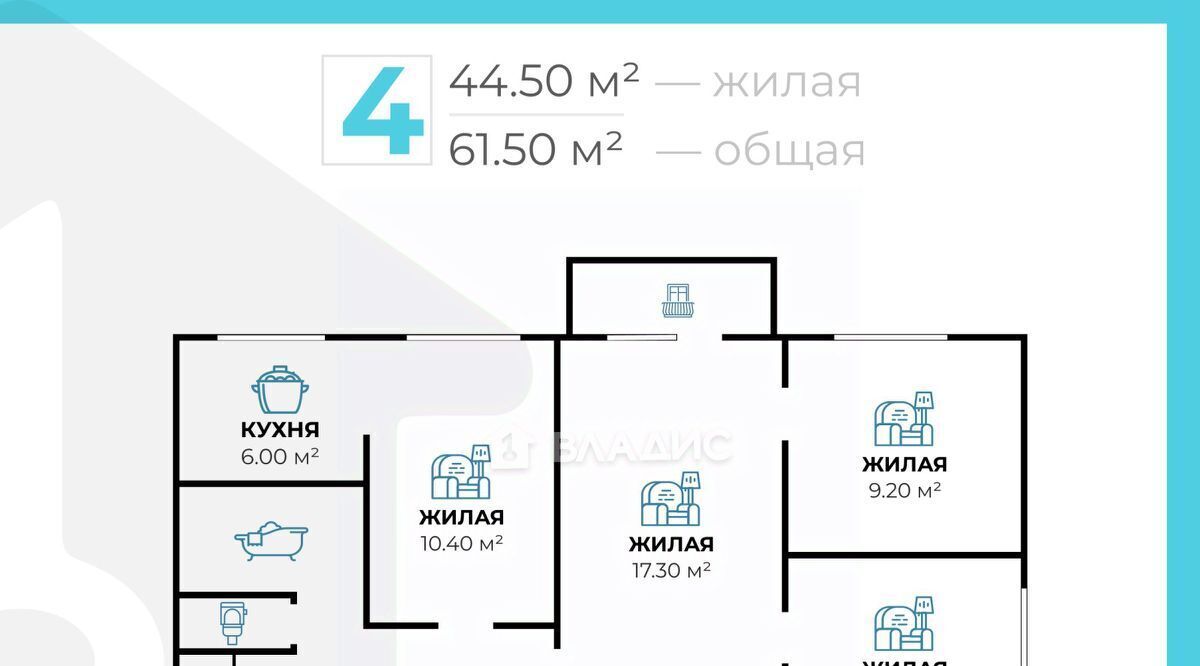 квартира г Волгоград р-н Красноармейский ул им. Голубева 3 фото 15