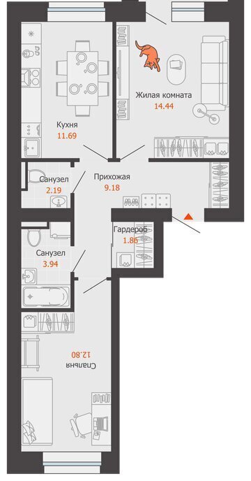 квартира г Киров р-н Ленинский Новый ЖК «Зарядное» фото 1