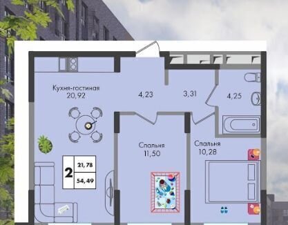 квартира г Краснодар р-н Прикубанский ул им. генерала Брусилова 1/3 д. 5 фото 8