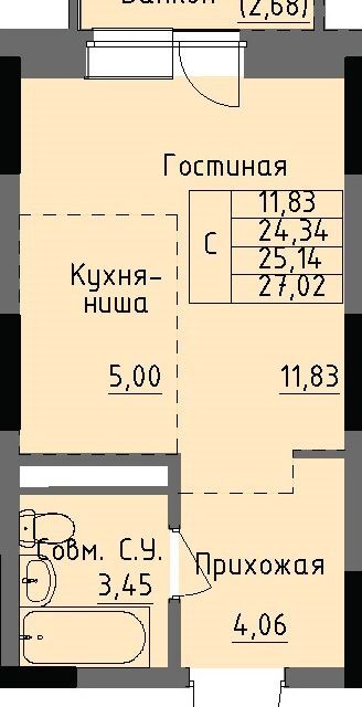 квартира г Ижевск р-н Ленинский Строитель Ижевск городской округ, Строящийся жилой дом фото 1