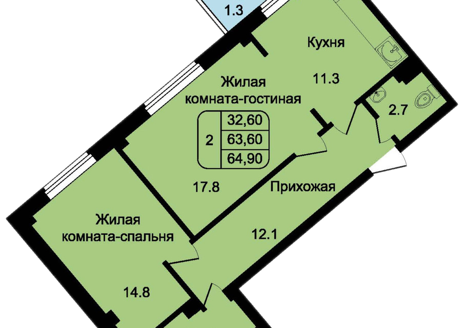 квартира р-н Псковский д Портянниково Микрорайон Околица фото 1