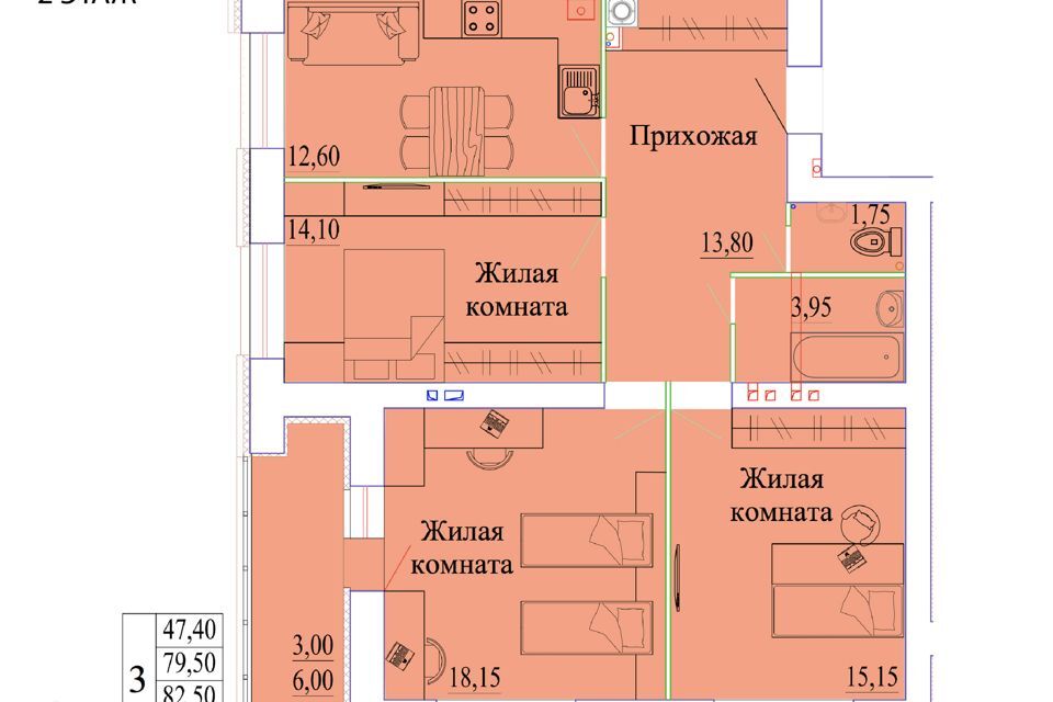 квартира г Иваново р-н Фрунзенский Иваново городской округ, Строящийся жилой дом фото 1