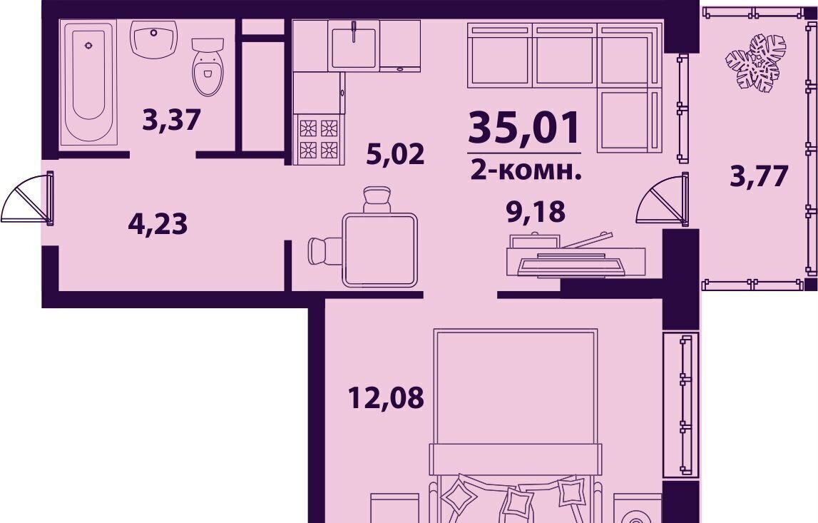 квартира г Ульяновск р-н Заволжский ул Врача Михайлова 1 фото 2