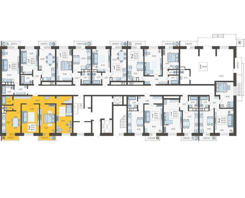 квартира г Краснодар микрорайон 9-й километр ул Ярославская 115к/2 фото 2