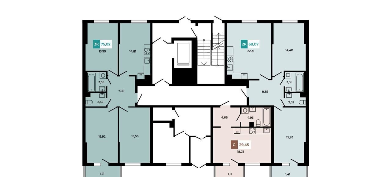 квартира р-н Аксайский п Темерницкий б-р Ростовский з/у 2А, корп. 5, Ростов-на-Дону фото 17