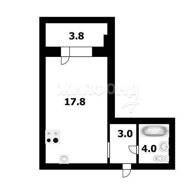 квартира г Новосибирск ул Сибиряков-Гвардейцев 53/10 Площадь Маркса фото 10