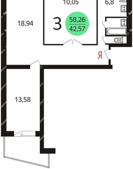 квартира г Москва метро Кленовый бульвар наб Нагатинская 46к/3 фото 9