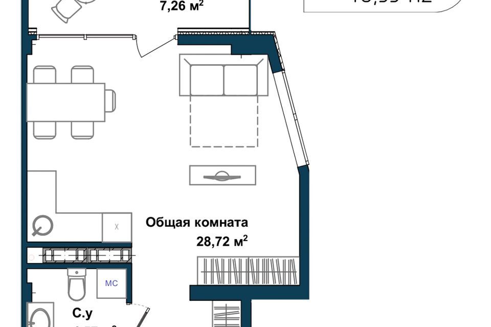 квартира г Севастополь ул Летчиков 10 Гагаринский, к 3-3 фото 1