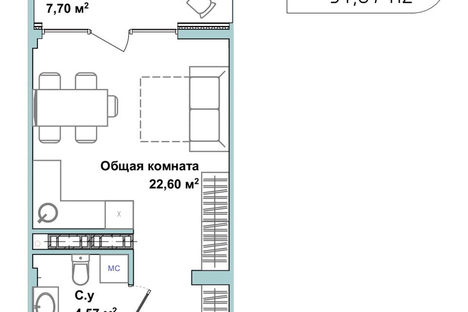 квартира г Севастополь ул Летчиков 10 Гагаринский, к 3-3 фото 1