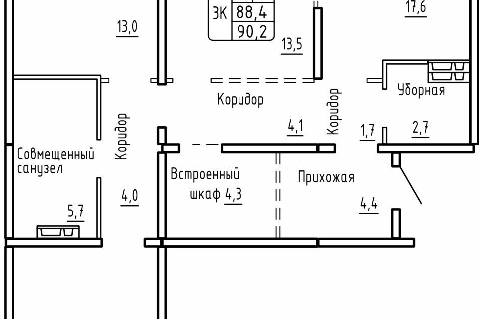 квартира г Новосибирск Ленинский, Новосибирск городской округ фото 1