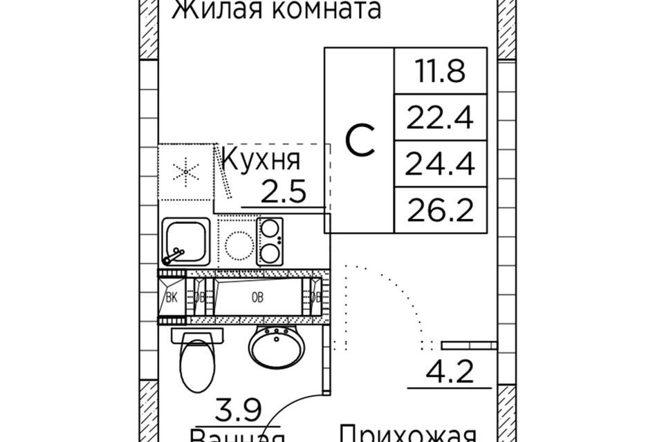 квартира г Владивосток ул Расула Гамзатова 137/2 Владивостокский городской округ, 7 к 2 / улица Нейбута фото 1