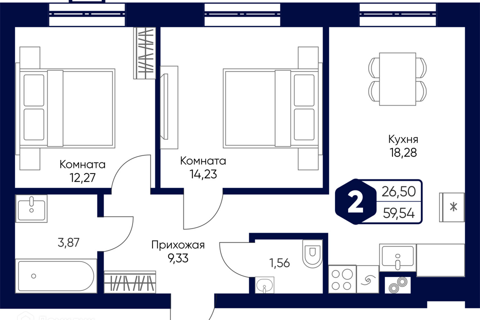 квартира городской округ Дмитровский с Озерецкое б-р Радости 2 фото 1