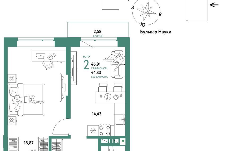 квартира г Тюмень ул Полевая 108 Тюмень городской округ фото 1