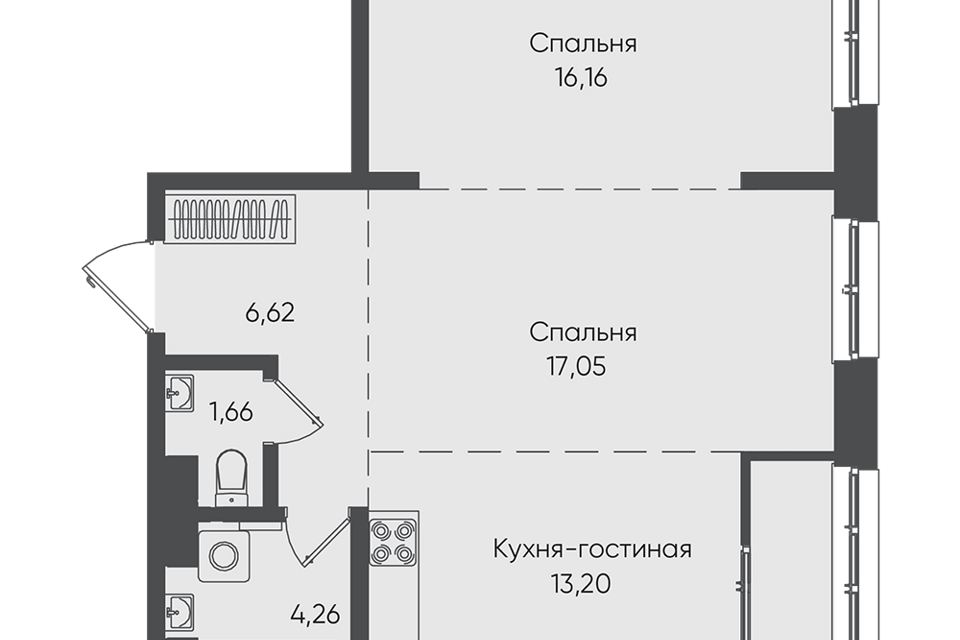 квартира г Иркутск жк Новые горизонты, Иркутск городской округ фото 1